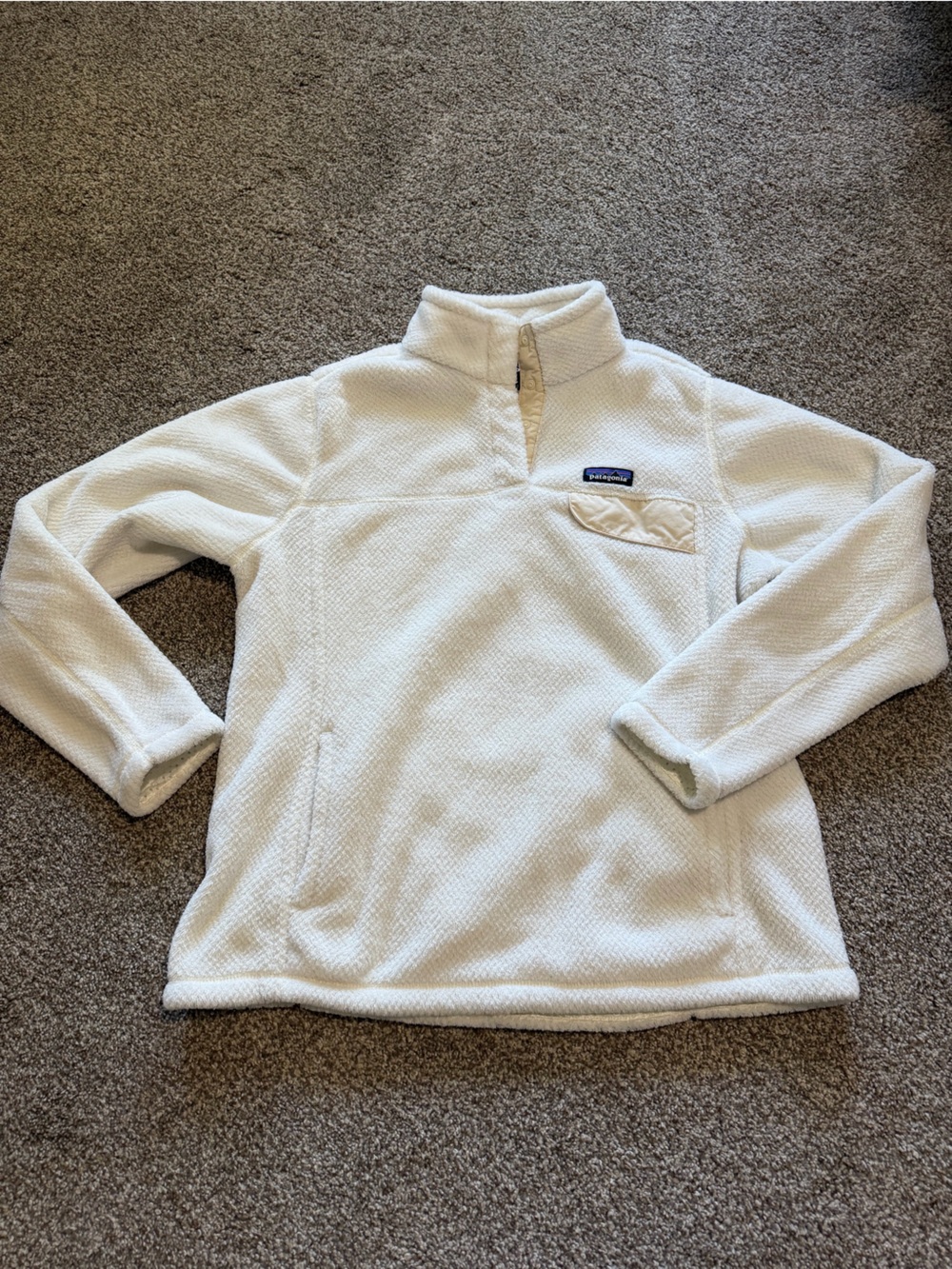 Patagonia Cream Quarter-Zip Fleece Pullover